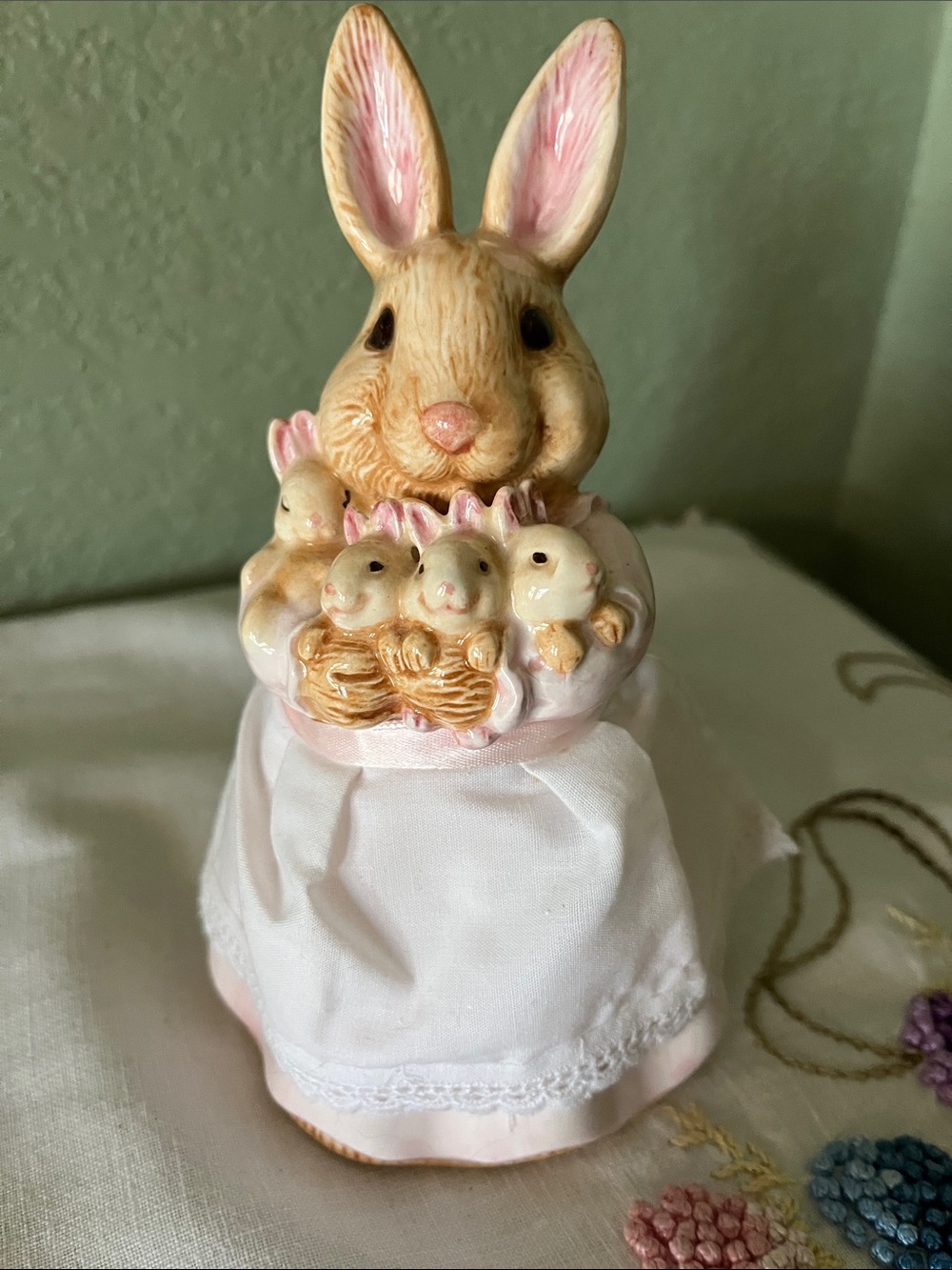 Vintage Schmid Beatrix Potter Musical Figurine of Mrs. Rabbit